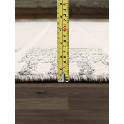 Pasargad Sutton Collection Power Loom Polypropylene/Polyester Area Rug - Ivory/Gray, 120" x 168" (pmf-548iv 10x14)