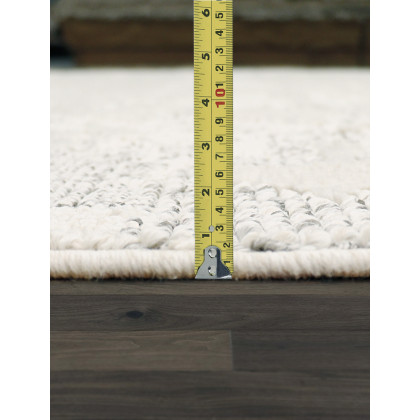 Pasargad Sutton Collection Power Loom Polypropylene/Polyester Area Rug - Ivory/Gray, 48" x 72" (pmf-757iv 4x6)