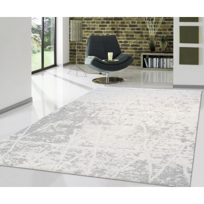 Pasargad Sutton Collection Power Loom Polypropylene/Polyester Area Rug - Ivory/Gray, 48" x 72" (pmf-757iv 4x6)