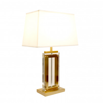 Pasargad - Astoria Table Lamp in Clear/Gold, Glass/Steel