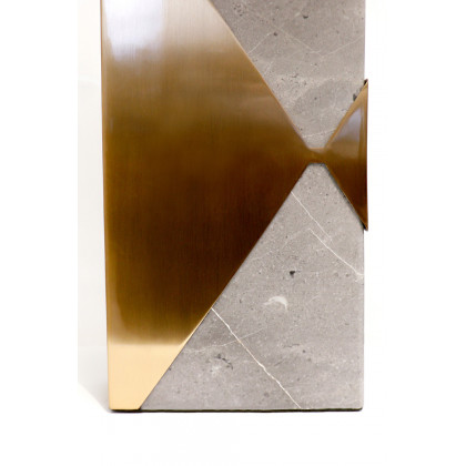 Pasargad - Triumph Collection Gray Marble and Gold Metal Modern Table Lamp with E27 Bulb and White Shade