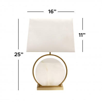 Pasargad - Orb Table Lamp in White/Gold, Metal/Marble