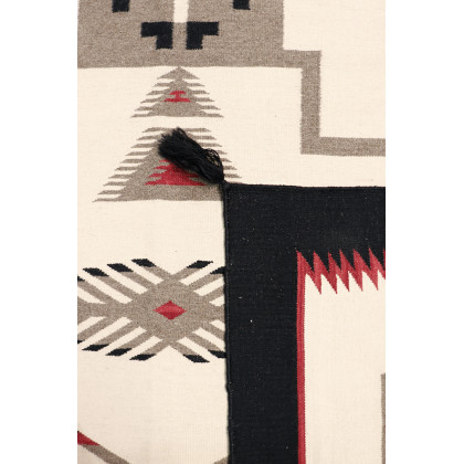 Pasargad Tuscany Collection Flatweave Wool Area Rug - Ivory/Black, 62" x 84" (PNT-184 5x7)
