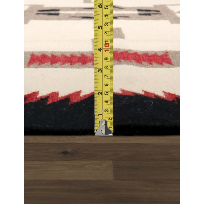 Pasargad Tuscany Collection Flatweave Wool Area Rug - Ivory/Black, 62" x 84" (PNT-184 5x7)