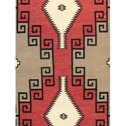 Pasargad Tuscany Collection Flatweave Wool Area Rug - Mocha/Black, 110" x 141" (PNT-237 9x12)