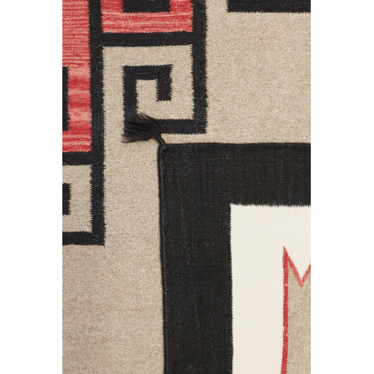 Pasargad Tuscany Collection Flatweave Wool Area Rug - Mocha/Black, 110" x 141" (PNT-237 9x12)