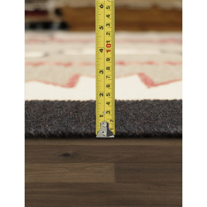 Pasargad Tuscany Collection Flatweave Wool Area Rug - Mocha/Black, 110" x 141" (PNT-237 9x12)
