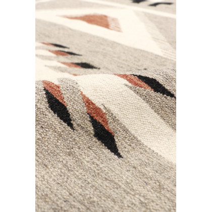 Pasargad Tuscany Collection Flatweave Wool Area Rug - Mocha/Black, 61" x 84" (PNT-284 5x7)