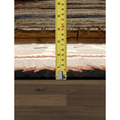 Pasargad Tuscany Collection Flatweave Wool Area Rug - Mocha/Black, 61" x 84" (PNT-284 5x7)