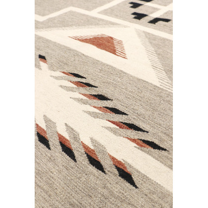 Pasargad Tuscany Collection Flatweave Wool Area Rug - Mocha/Black, 107" x 144" (PNT-284 9x12)