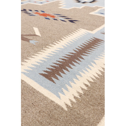 Pasargad - Tuscany Collection Flatweave Wool Area Rug in Mocha/Black, 72" x 109" (PNT-288 6x9)