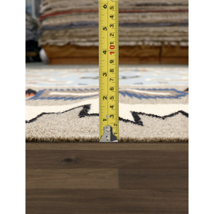 Pasargad - Tuscany Collection Flatweave Wool Area Rug in Mocha/Black, 72" x 109" (PNT-288 6x9)