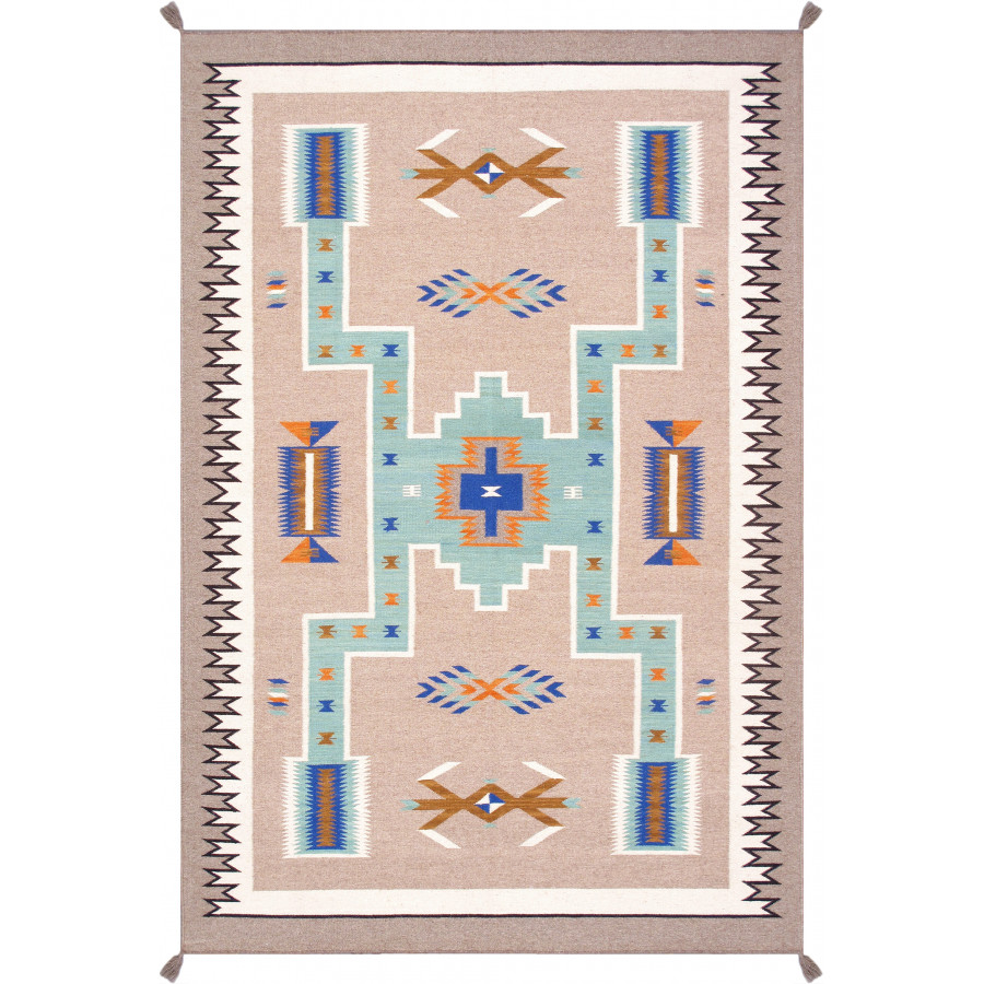 Pasargad - Tuscany Collection Flatweave Wool Area Rug in Mocha, 72" x 108" (PNT-289 6x9)