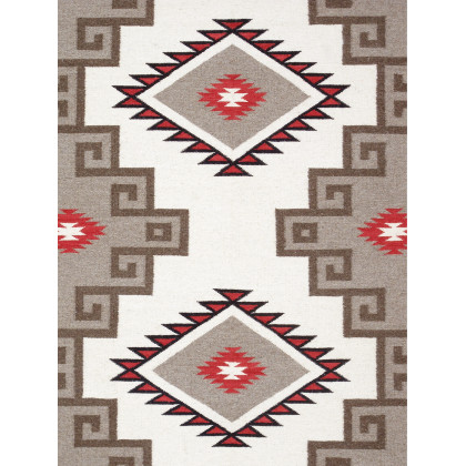 Pasargad - Tuscany Collection Flatweave Wool Area Rug in Mocha/Black, 73" x 108" (PNT-290 6x9)