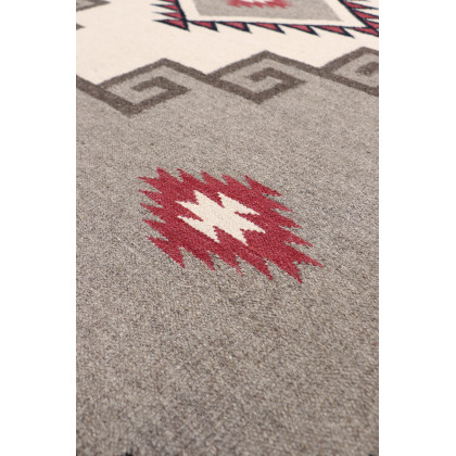 Pasargad - Tuscany Collection Flatweave Wool Area Rug in Mocha/Black, 73" x 108" (PNT-290 6x9)