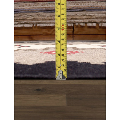 Pasargad - Tuscany Collection Flatweave Wool Area Rug in Mocha/Black, 73" x 108" (PNT-290 6x9)