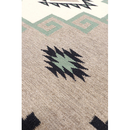 Pasargad - Tuscany Collection Flatweave Wool Area Rug in Mocha/Black, 62" x 83" (PNT-292 5x7)