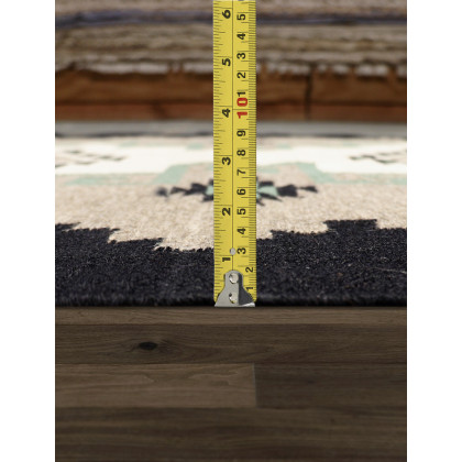 Pasargad - Tuscany Collection Flatweave Wool Area Rug in Mocha/Black, 62" x 83" (PNT-292 5x7)