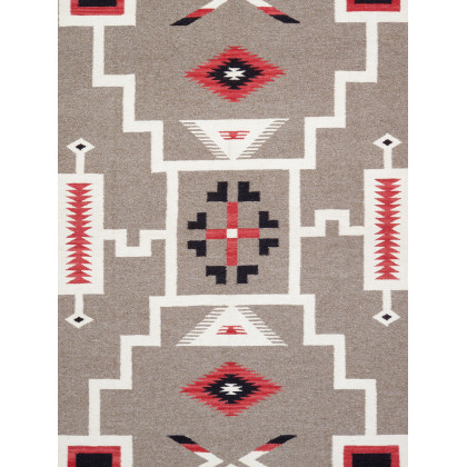 Pasargad - Tuscany Collection Flatweave Wool Area Rug in Mocha/Black, 58" x 84" (PNT-293 5x7)