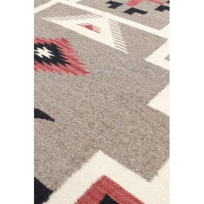 Pasargad - Tuscany Collection Flatweave Wool Area Rug in Mocha/Black, 58" x 84" (PNT-293 5x7)