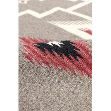 Pasargad - Tuscany Collection Flatweave Wool Area Rug in Mocha/Black, 58" x 84" (PNT-293 5x7)