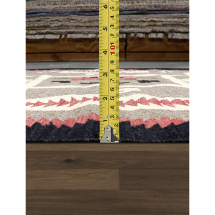 Pasargad - Tuscany Collection Flatweave Wool Area Rug in Mocha/Black, 58" x 84" (PNT-293 5x7)