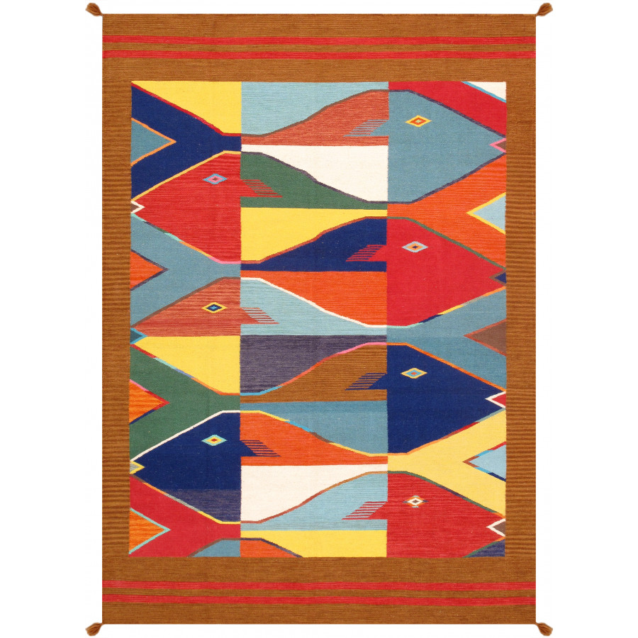 Pasargad - Tuscany Collection Flatweave Wool Area Rug in Multi, 61" x 87" (PNT-294 5x7)