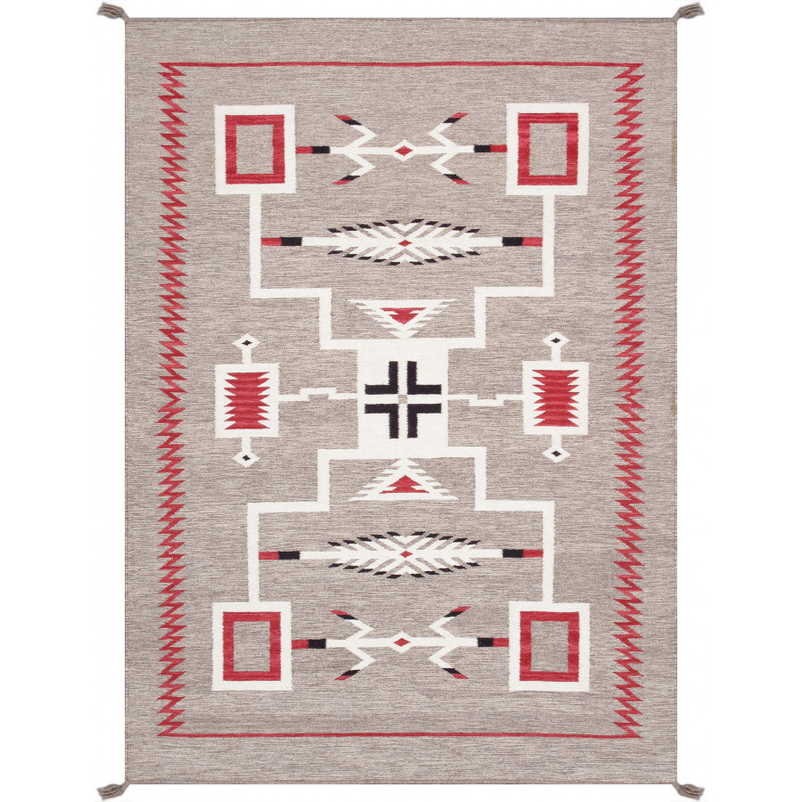Pasargad - Tuscany Collection Flatweave Wool Area Rug in Mocha, 60" x 84" (PNT-296 5x7)