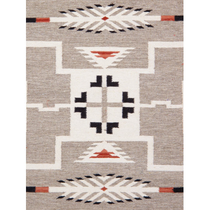 Pasargad - Tuscany Collection Flatweave Wool Area Rug in Mocha/Black, 106" x 147" (PNT-299 9x12)