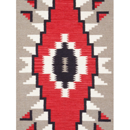 Pasargad - Tuscany Collection Flatweave Wool Area Rug in Mocha/Black, 48" x 71" (PNT-303 4x6)