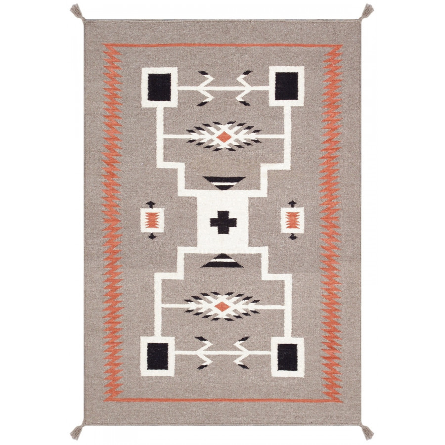 Pasargad - Tuscany Collection Flatweave Wool Area Rug in Mocha, 49" x 71" (PNT-306 x46)