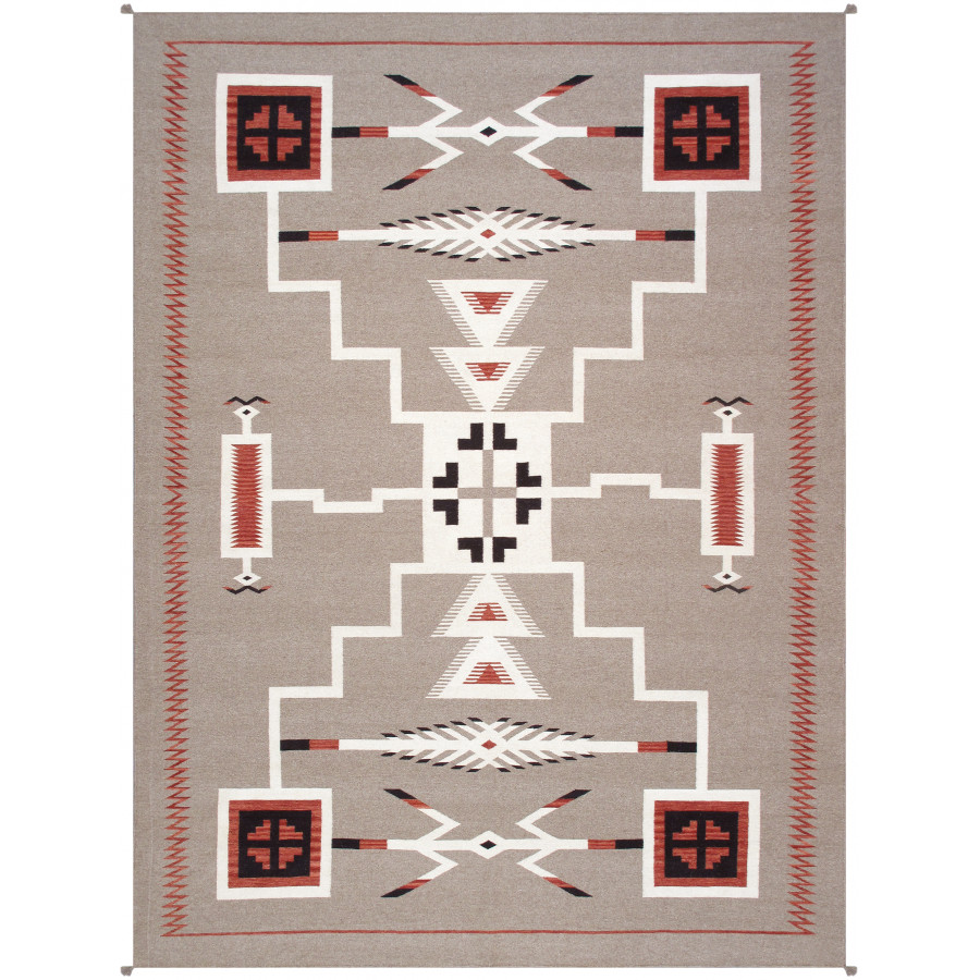 Pasargad - Tuscany Collection Flatweave Wool Area Rug in Mocha, 108" x 145" (PNT-309 9x12)