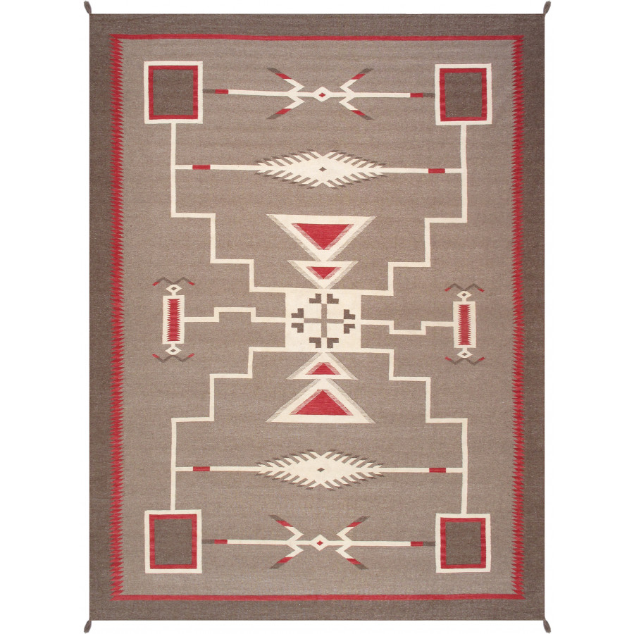 Pasargad - Tuscany Collection Flatweave Wool Area Rug in Mocha, 122" x 161" (PNT-310 10x14)