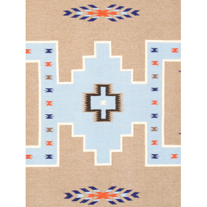 Pasargad - Tuscany Collection Flatweave Wool Area Rug in Mocha/Ivory, 97" x 122" (PNT-311 8x10)