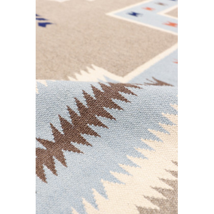 Pasargad - Tuscany Collection Flatweave Wool Area Rug in Mocha/Ivory, 97" x 122" (PNT-311 8x10)