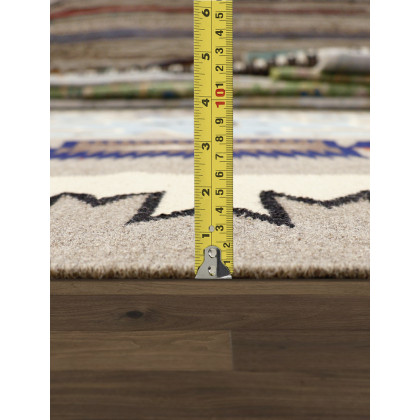 Pasargad - Tuscany Collection Flatweave Wool Area Rug in Mocha/Ivory, 97" x 122" (PNT-311 8x10)