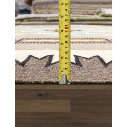 Pasargad - Tuscany Collection Flatweave Wool Area Rug in Mocha/Taupe, 98" x 120" (PNT-312 8x10)