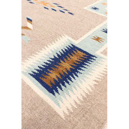 Pasargad - Tuscany Collection Flatweave Wool Area Rug in Mocha/Ivory, 74" x 108" (PNT-313 6x9)