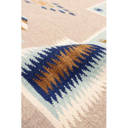 Pasargad - Tuscany Collection Flatweave Wool Area Rug in Mocha/Ivory, 74" x 108" (PNT-313 6x9)
