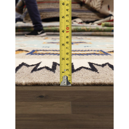 Pasargad - Tuscany Collection Flatweave Wool Area Rug in Mocha/Ivory, 74" x 108" (PNT-313 6x9)