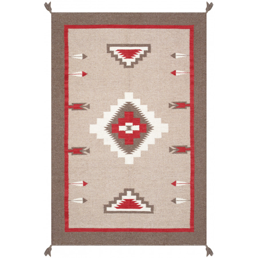 Pasargad - Tuscany Collection Flatweave Wool Area Rug in Mocha/Brown, 46" x 72" (PNT-316 4x6)
