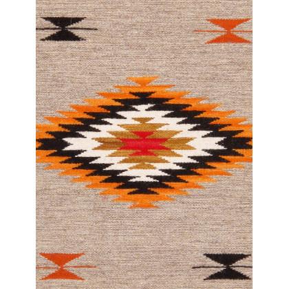 Pasargad - Tuscany Collection Flatweave Wool Area Rug in Mocha/Multi, 26" x 37" (PNT-329 2x3)