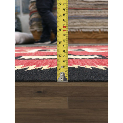 Pasargad - Tuscany Collection Flatweave Wool Area Rug in Red/Black, 75" x 106" (PNT-330 6x9)