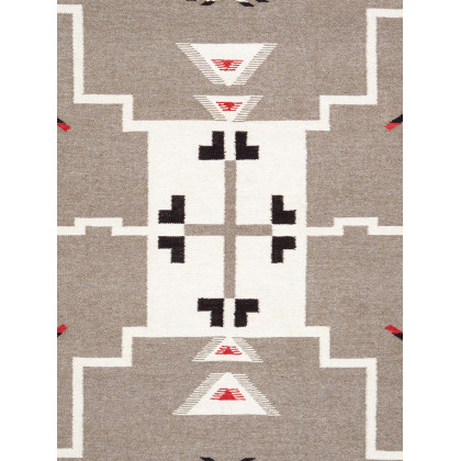 Pasargad - Tuscany Collection Flatweave Wool Area Rug in Mocha/Black, 74" x 106" (PNT-331 6x9)