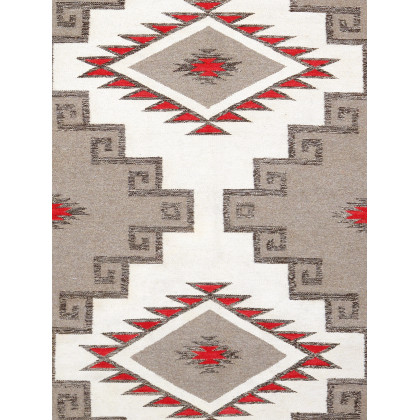 Pasargad - Tuscany Collection Flatweave Wool Area Rug in Ivory/Mocha, 59" x 87" (PNT-332 5x7)