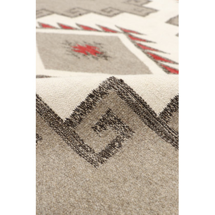 Pasargad - Tuscany Collection Flatweave Wool Area Rug in Ivory/Mocha, 59" x 87" (PNT-332 5x7)