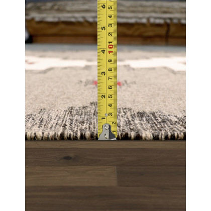 Pasargad - Tuscany Collection Flatweave Wool Area Rug in Ivory/Mocha, 59" x 87" (PNT-332 5x7)