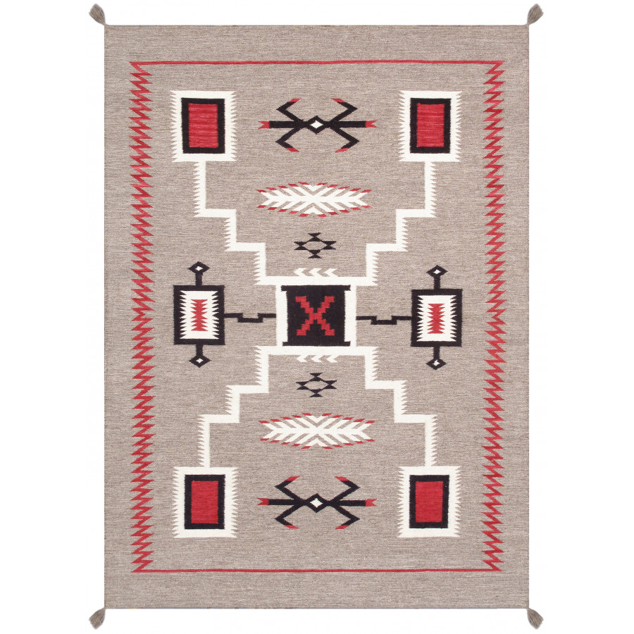 Pasargad - Tuscany Collection Flatweave Wool Area Rug in Mocha, 61" x 84" (PNT-333 5x7)