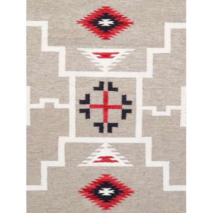 Pasargad - Tuscany Collection Flatweave Wool Area Rug in Mocha/Black, 62" x 83" (PNT-334 5x7)