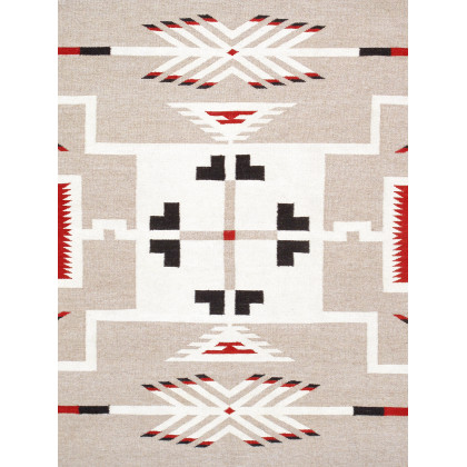 Pasargad - Tuscany Collection Flatweave Wool Area Rug in Mocha/Black, 97" x 118" (PNT-338 8x10)
